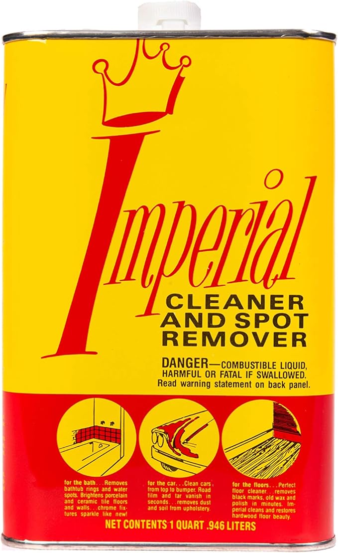 Imperial Cleaner and Spot Remover, 32 floz (Pack of 4), Multi-Use Dry Cleaning Fluid for Upholstery, Dry Cleaning Solvent, Spot Remover, Tar Remover for Cars and More, Safe on Upholstery, Clothes,