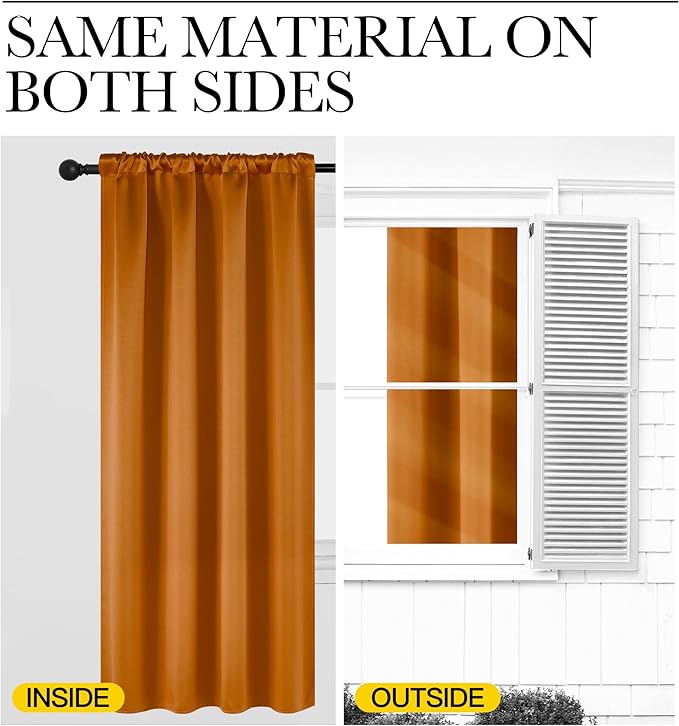 NICETOWN Room Darkening Cafe Satin Curtains