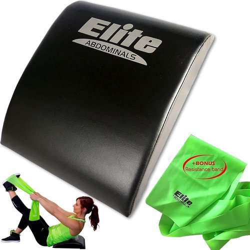 Ab Mat with Resistance Band - High Density Foam Core Trainer for Sit Ups & Crunches | Non-Slip Abs Workout Equipment for Home & Gym