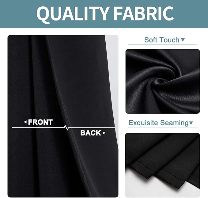 ChrisDowa Blackout Curtains 80 Inches Long 2 Panels Set