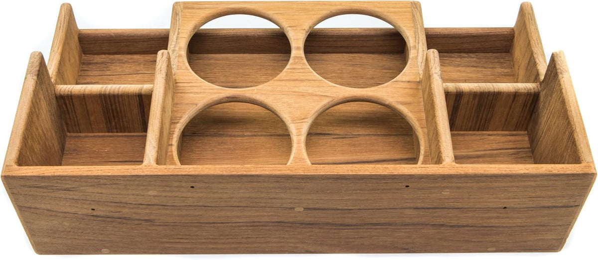 Teak Bar Rack - Elegant Whitecap Design for Stylish Home Bars & Entertaining