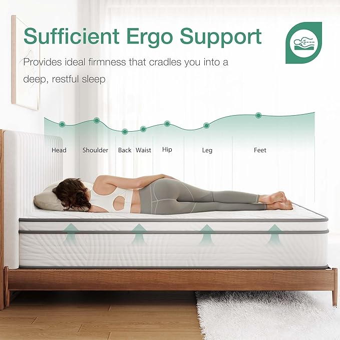 Novilla Queen Mattress in a Box, 12 inch Hybrid Mattress Queen Size for Back Pain Relief & Support, Mattresses with Independent Spring, Motion Isolation, Certipur-Us Certified