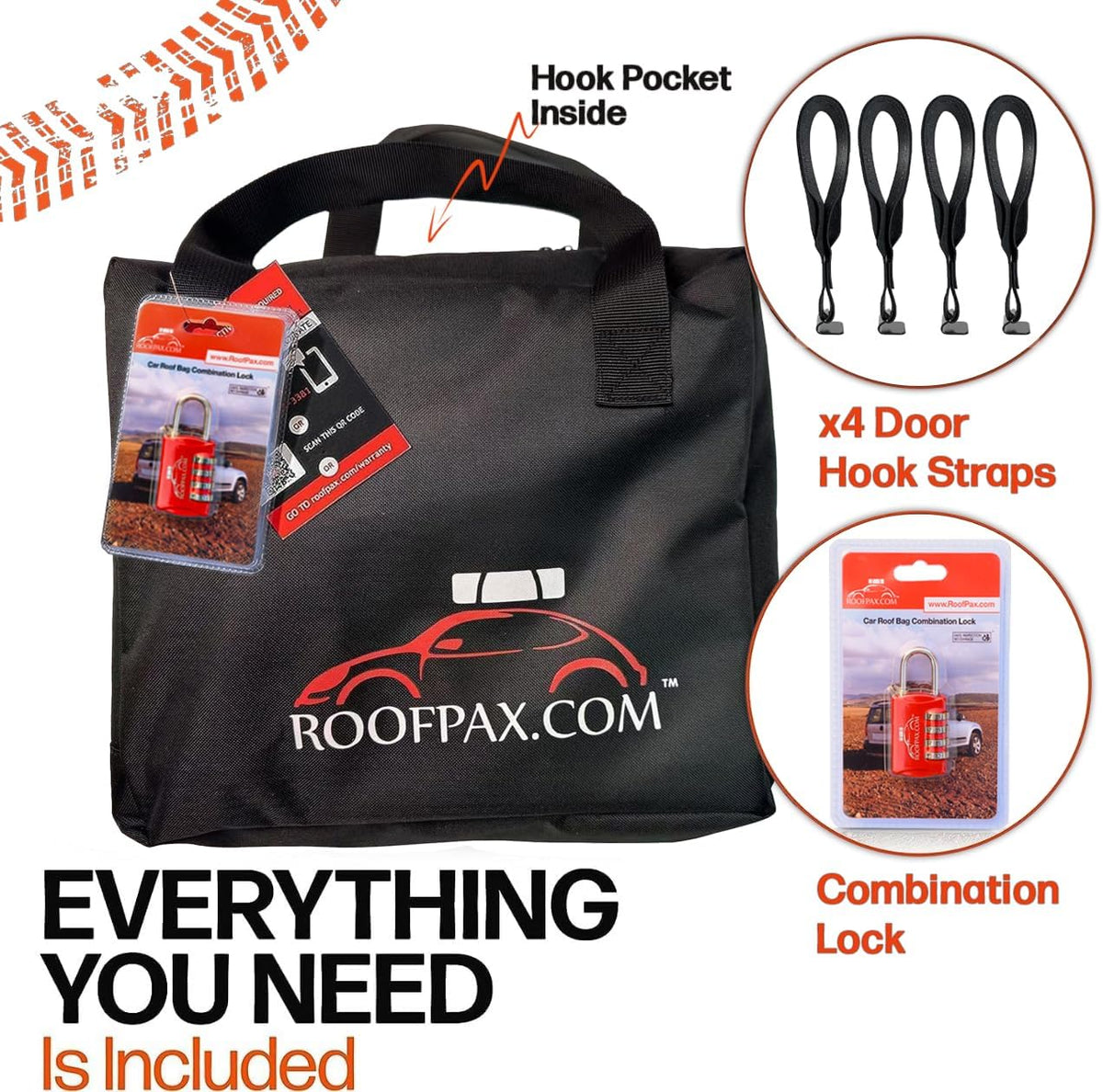 RoofPax Rooftop Cargo Carrier Bag - Expandable 15/19 CFT, Waterproof with Heavy-Duty Straps | Fits All Cars