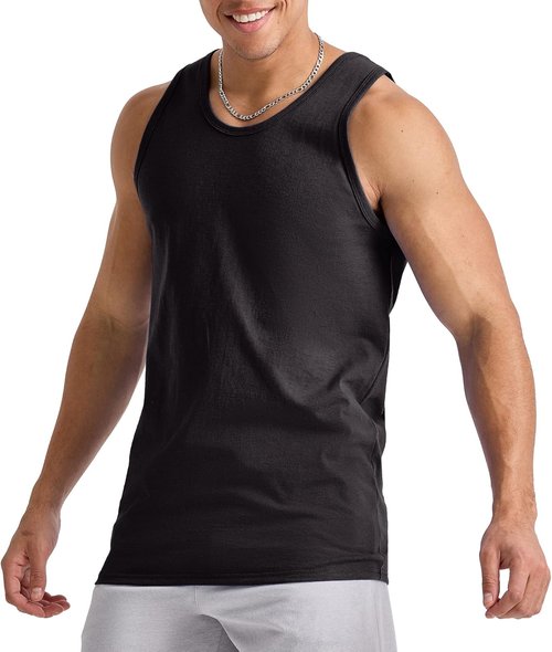 Hanes Men's Tank Tops - Midweight Cotton Sleeveless Shirts | 3-Pack Essentials