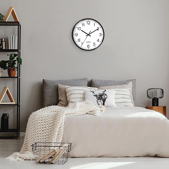XFM Wall Clock 8 Inch Modern Small Wall Clocks Battery Operated Silent