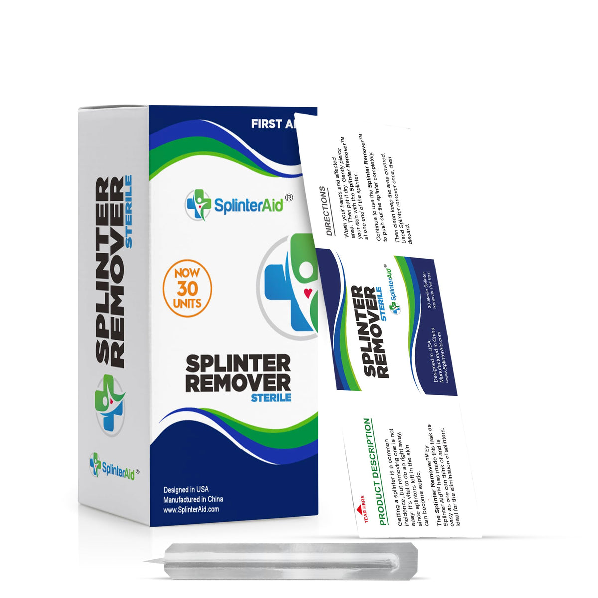 Painless Splinter Removal Kit (30-Pack) | Pull Out Splinters Fast & Easy | Compact First Aid for Home, Travel & Camping | Great for Hiking, Woodworking & Outdoors | No Tweezers Needed