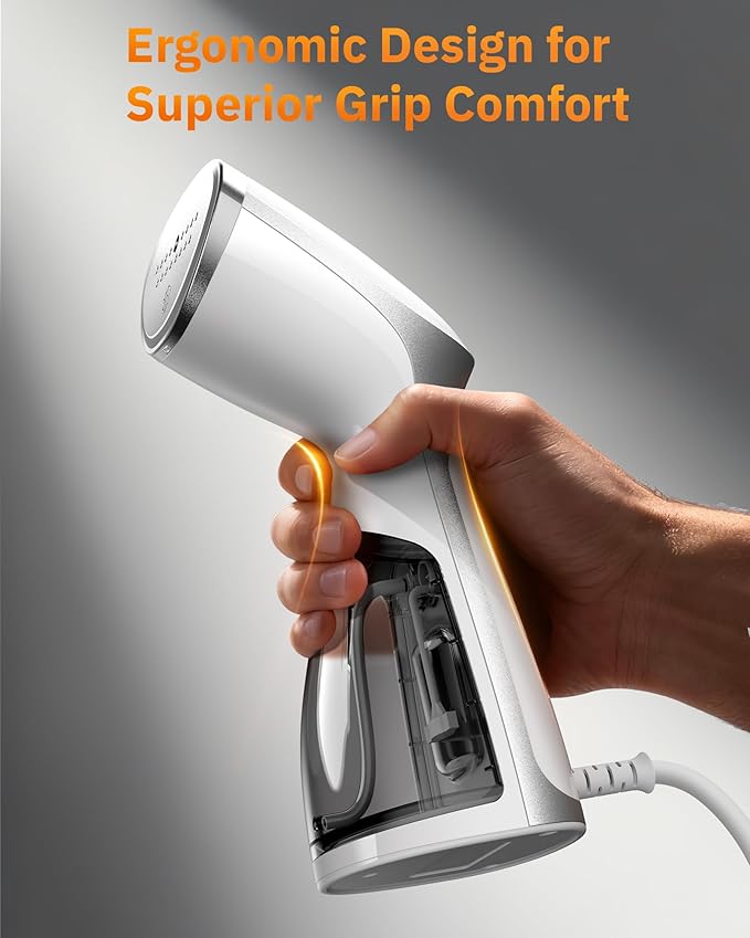 OGHom Portable Travel Handheld Steamer for Clothes, Garment Wrinkle Remover, 1000W Strong Penetrating Fabric Steamer, for Home, Office, Travel (ONLY FOR 120V) -White
