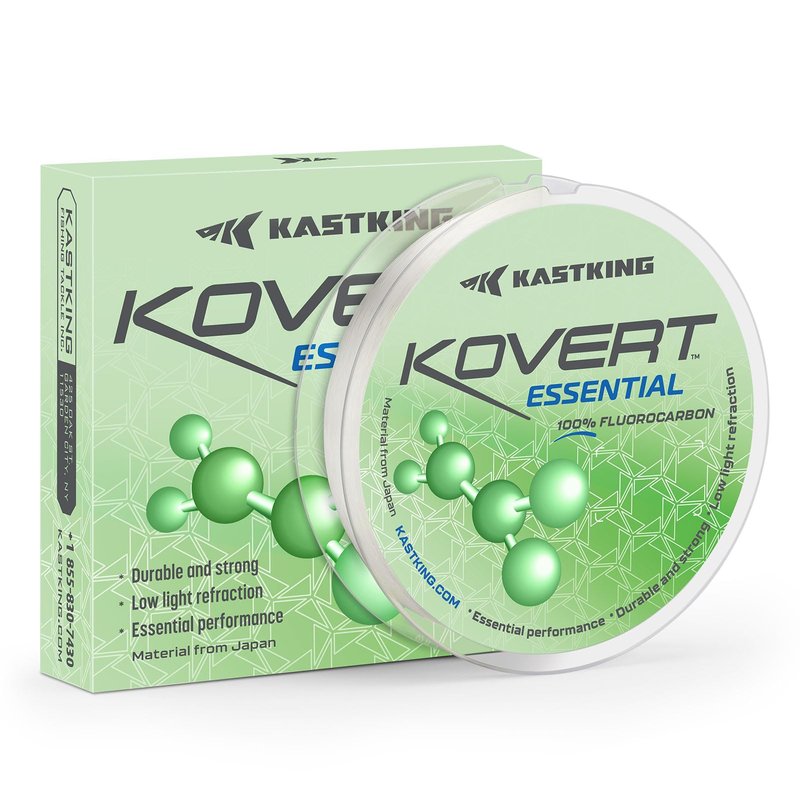 KastKing Kovert Essential 100% Fluorocarbon Fishing Line,25LB,50Yds