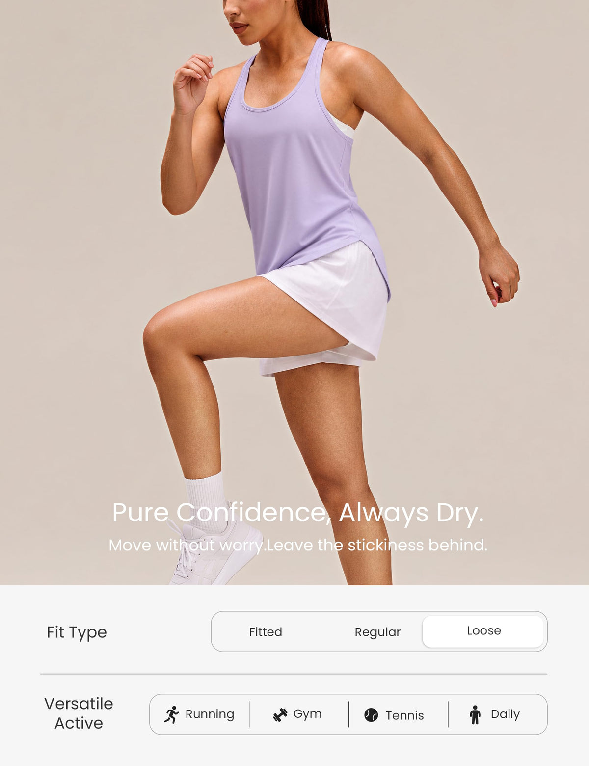JOYSPELS Workout Tank Tops for Women,Athletic Running Shirts Mauve