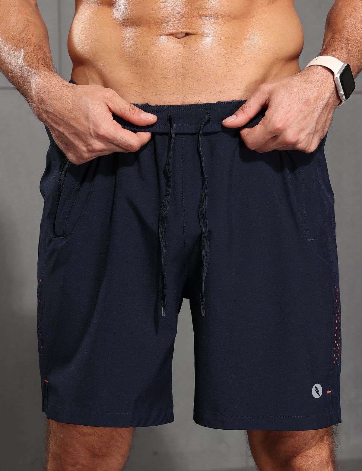 SUPIVO Men's Athletic Running Shorts Quick Dry 7" Lightweight Workout Shorts Training Sports Gym Hiking Basketball Navy M