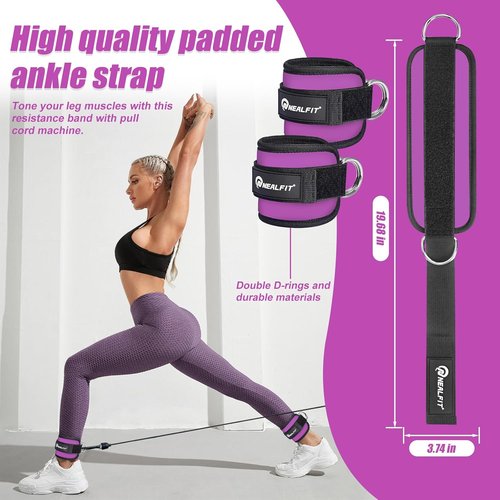 NEALFIT Ankle Strap for Cable Machine - Versatile Gym Ankle Cuff for Kickbacks & Glute Workouts