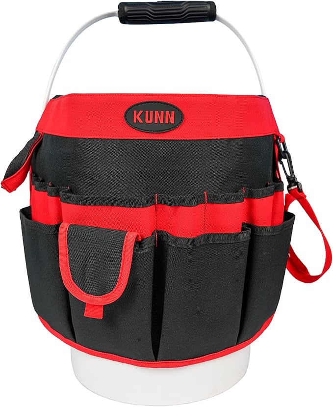 KUNN Bucket Tool Organizer - 35 Pockets Fits 5 Gallon Buckets for Garden,Carpenter