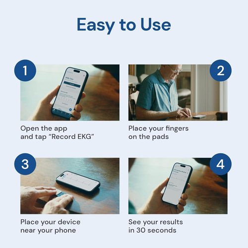 KardiaMobile EKG Monitor - FDA-Cleared Personal Heart Monitor | Detects AFib & Arrhythmias, Pocket Size