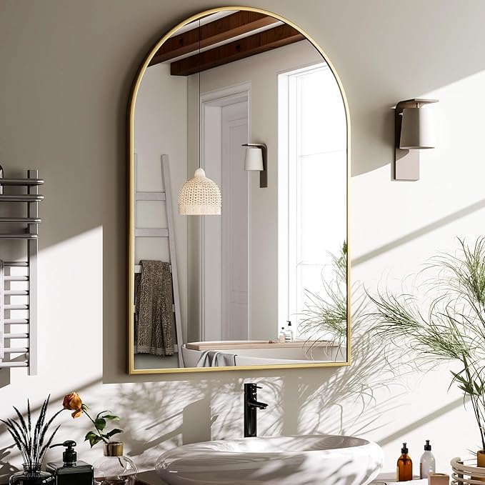 HARRITPURE 20"x30" Arched Bathroom Mirror