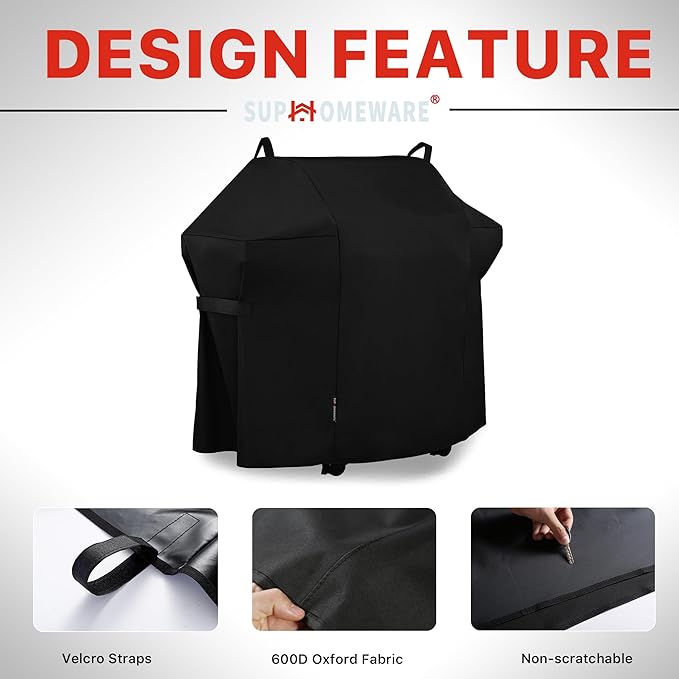 Suphomeware 7106 Grill Cover Fits Weber 52 Inch Grill, Hevay Duty BBQ Cover for Weber Spirit and Spirit II 200 and 300 Series Gas Grill, Waterproof and Fade Resistant