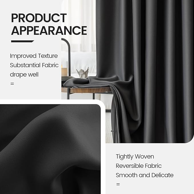 Floor to Ceiling Curtain for Wall Ceiling Mount Track, Extra Wide Blackout Room