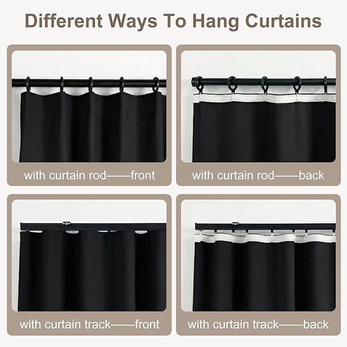 hoeflife Blackout Curtains for Bedroom Room Darkening Curtains for Living Room