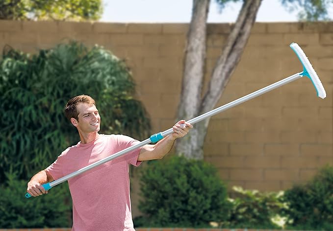 Intex 29057E Deluxe Pool Cleaning Kit for Above Ground Pools: Includes Deep Mesh Skimmer – Curved Wall Brush – Vacuum Head