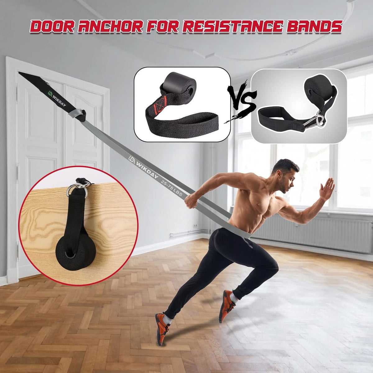 WIKDAY Resistance Bands, Pull Up Bands, Workout Bands for Exercise, Thick Heavy Resistance Band Set with Door Anchor, Elastic Bands for Body Stretching, Training at Home/Gym for Men & Women