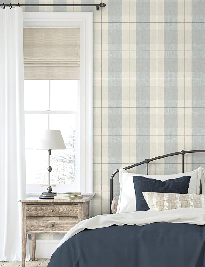 NextWall Lenox Hill Plaid Peel and Stick Wallpaper