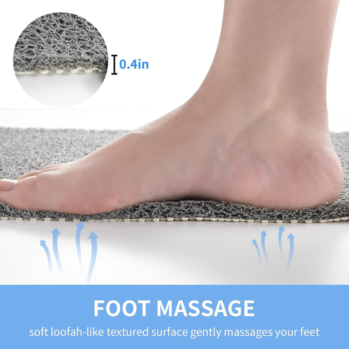 Non Slip Bathtub Mat,Anti Slip Shower Mat,Fast Drying Bath Tub Mats,Foot Scrubber Mat,Anti Slip Mat for Tub,Floor,Bathroom,Home,Kitchen,Hotel