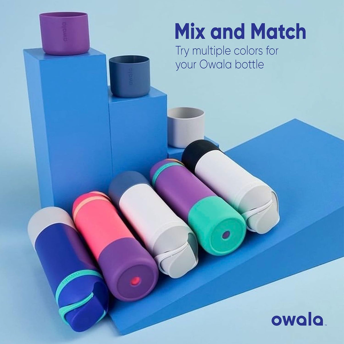 Owala Silicone Water Bottle Boot, Anti-Slip Protective Sleeve for Water Bottle, Protects FreeSip, Twist, and Flip Stainless Steel Water Bottles, 32 Oz, Grey