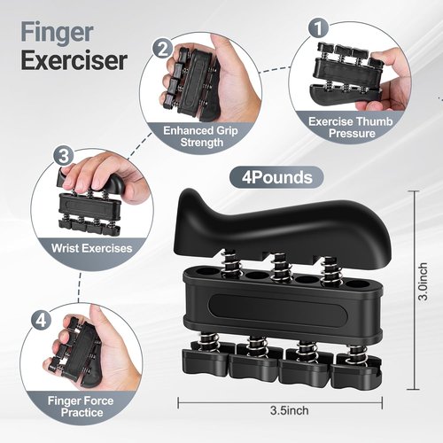 Grip Strength Trainer Kit - Adjustable Resistance Forearm Strengthener | 5 Pack for Muscle Building & Recovery