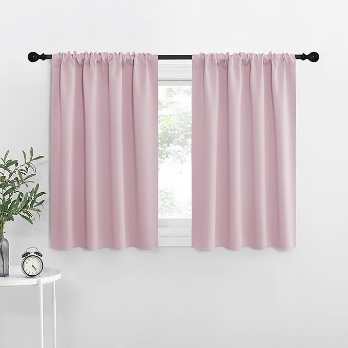 NICETOWN Blackout Curtains for Living Curtains, Baby Pink, 2 Panels, 29 by 30