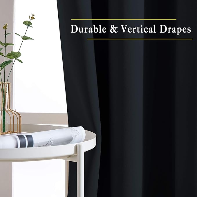 NICETOWN Black Out Dooway Curtain 80 inches Long, Grommet Thermal Insulated