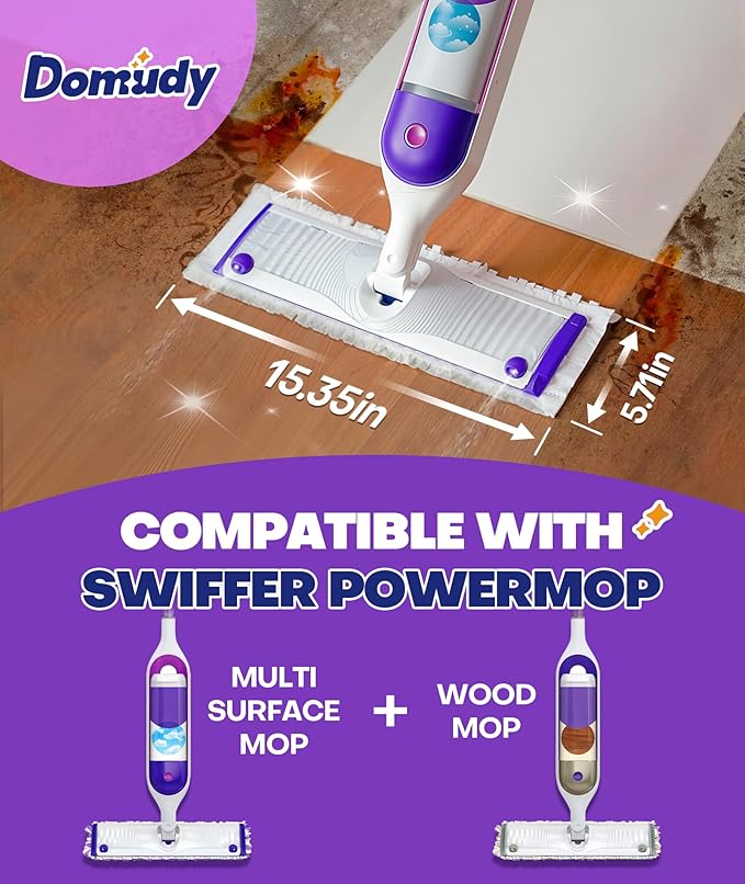 5X Cleaning Power Mop Refills for Swiffer Power Mop, 500+ Strips Multi-Surface PowerMop Refill Pads, 30 Count Disposable Powermop Wood Mops, Replacement Mopping Pad for Floor Cleaning