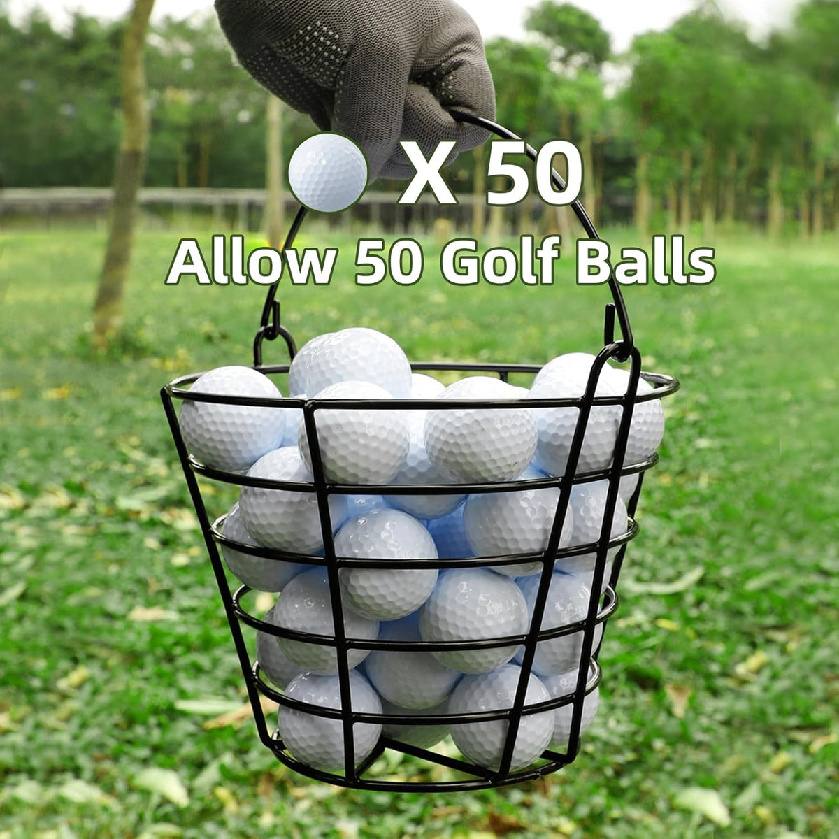 Roykaw Golf Ball Basket - Durable Container for 50 Balls | Convenient Handle for Easy Organization