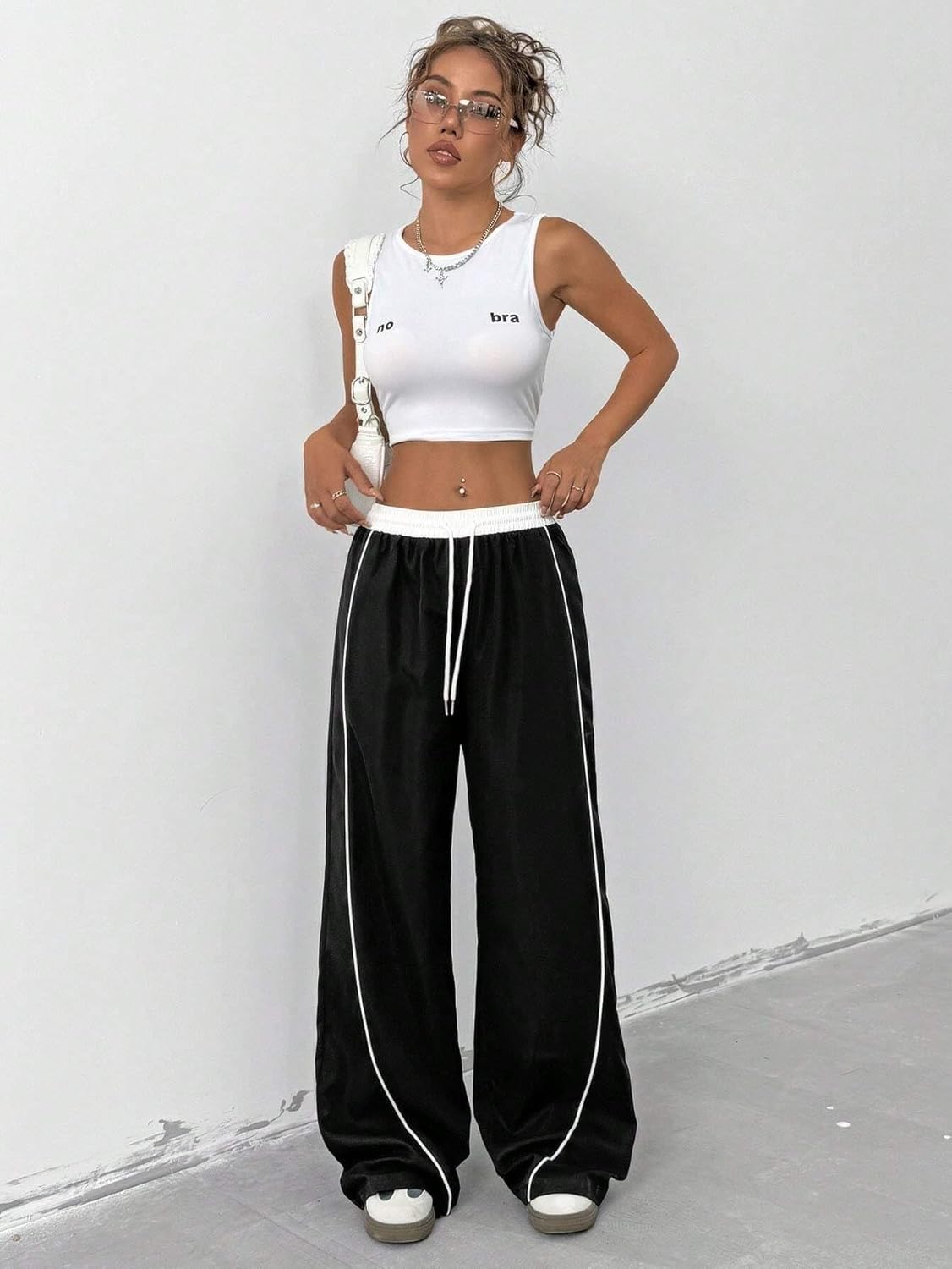 ZAFUL Women's Y2K Wide Leg Cargo Sweatpants - Comfortable Drawstring Joggers with Pockets