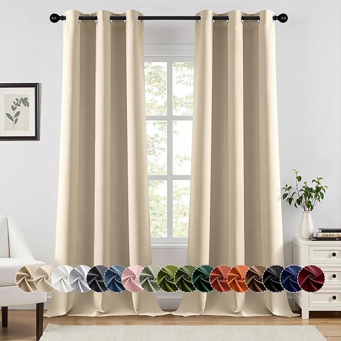 MIULEE Blackout Curtains for Bedroom Living Room 2 Panels, Thermal Insulated