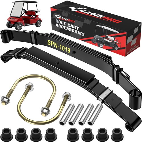 CASISPRO Heavy Duty Golf Cart Rear 4-Leaf Spring Kit for Club Car DS 1982-UP, Club Car Rear Leaf Spring Kit with Bushings & Sleeves, OEM# 102006501 1014675 1011149 1012618 1012324 1010974
