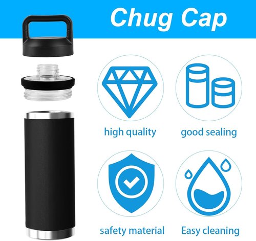 Fits YETI Rambler Bottles 18oz 26oz 36oz 64oz - Replacement Chug Cap & Screw Top Lid Accessories