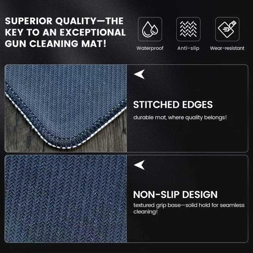 24”x12” Pistol Cleaning Mat by [Brand Name] - Oil Resistant, Non-Slip Design with 100PCS 6” Cleaning Swabs
