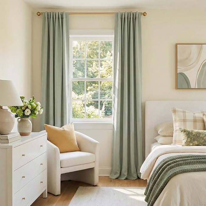 100% Blackout Shield Linen Blackout Curtains