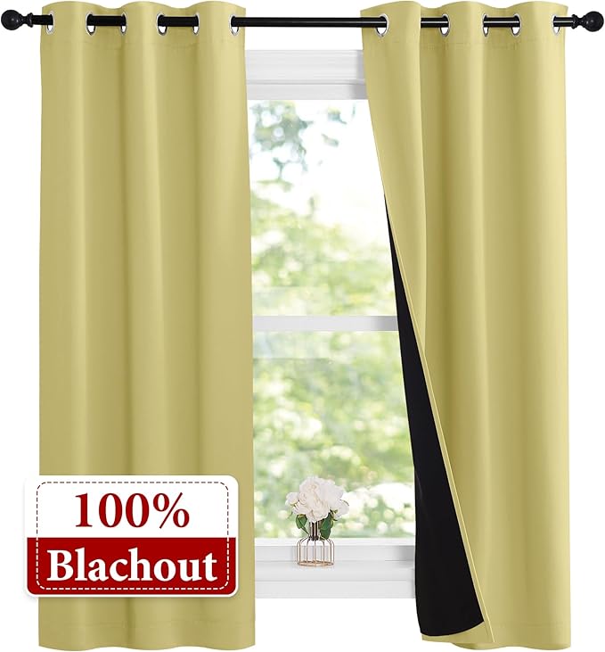 NICETOWN 100% Blackout Short Curtains