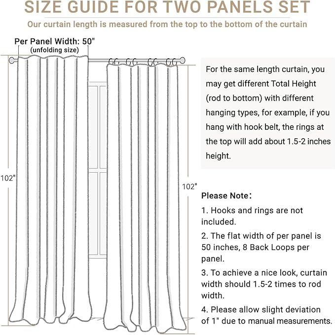 100% Blackout Shield White Linen Blackout Curtains