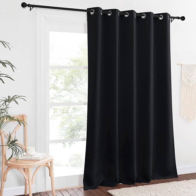 NICETOWN Black Out Living Room Curtain 118 inches Long, Grommet Thermal