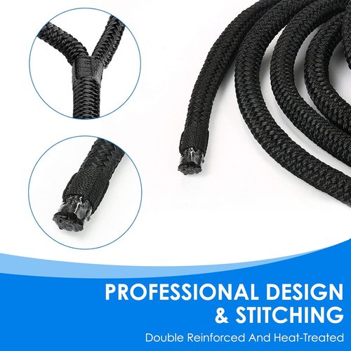 Amarine Made Dock Lines - 1/2” X 15’ Nylon Boat Ropes | 4pcs with 12” Eyelet & 968lbs Working Load - Black