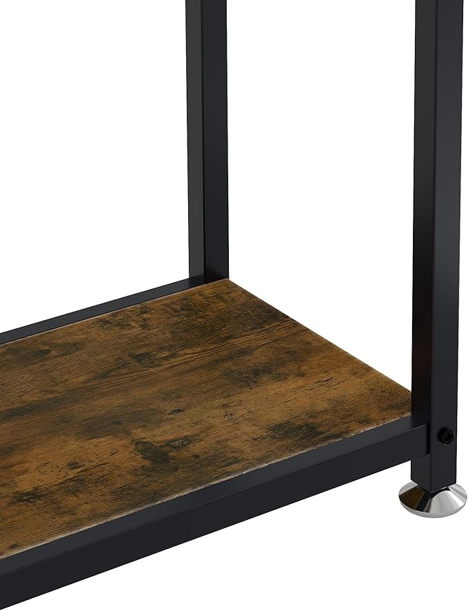 VECELO Tall End Side Table,30" Height Nightstand with 3-Tier Storage Shelf for Living Room Bedroom Office Hallway Study
