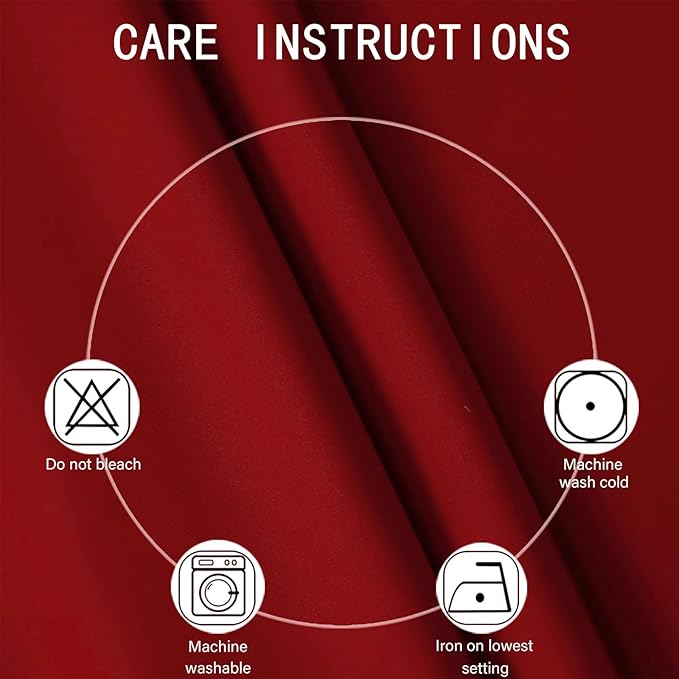 LEMOMO Blackout Curtains 66 x 54 Inch Long Red Curtains Set of 2 Panels Room