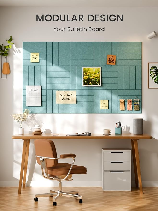Bumusty Large Cork Board Alternative-48 x 36" Felt Bulletin Board Tiles
