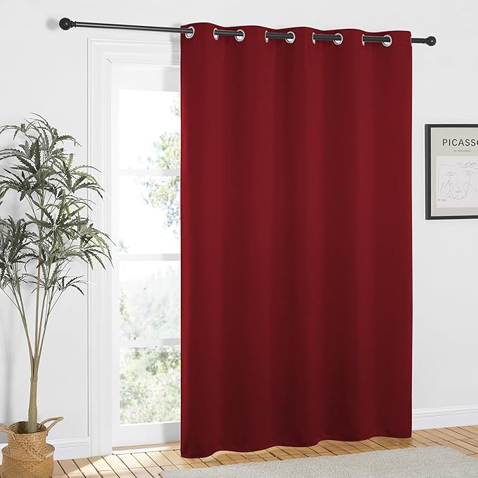 NICETOWN Burgundy Red Blackout Curtains 84 inch Length, Grommet Top Room