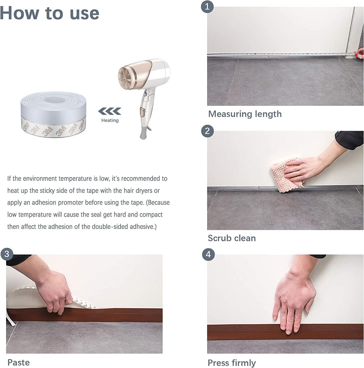 TAROSE Weather Stripping, Silicone Door Seal Strip Door, Window, Transparent 16 Feet Long (Width 35mm)