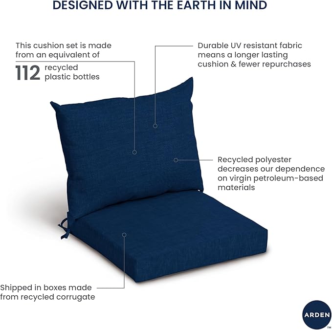 Arden Performance Outdoor Dining Chair Cushion, 21 x 21, Rain-Proof, Fade Resistant 21 x 21, Paloma Valencia