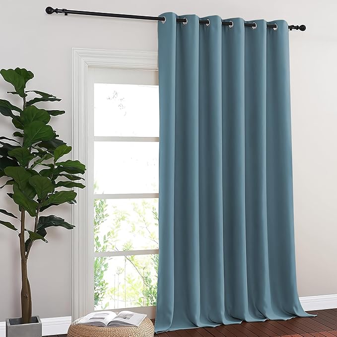 NICETOWN Smoky Blue Blackout Curtains