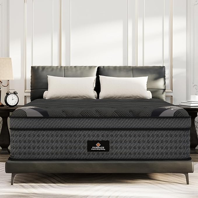 Queen Size Mattress, 16 Inch Deluxe Hybrid Queen Mattress in a Box, Medium Firm Mattresses With Gel Memory Foam & Pocket Springs, Pressure Relief, Cooling, Extra Edge Support [Upgraded Support]
