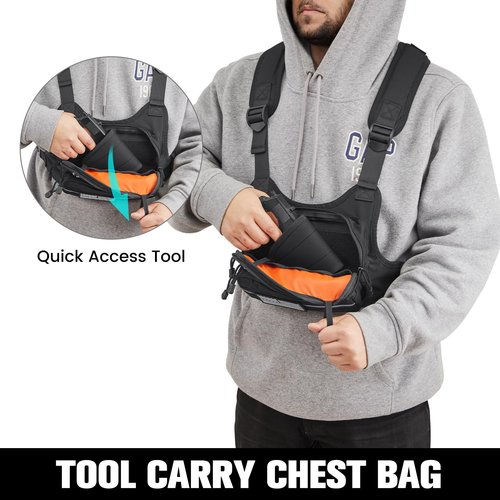 G4Free Tactical Chest Bag for Men, Quick Access Chest Rig Vest, EDC Chest Pack for Running, Hiking, Cycling (Black)